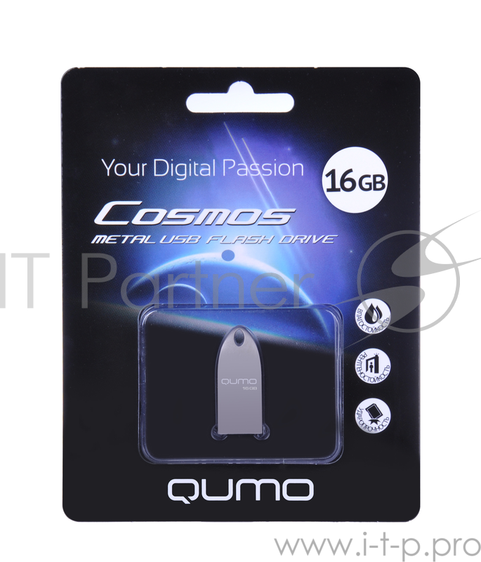 Носитель информации USB 2.0 QUMO 16GB Cosmos QM16GUD-Cos SILVER