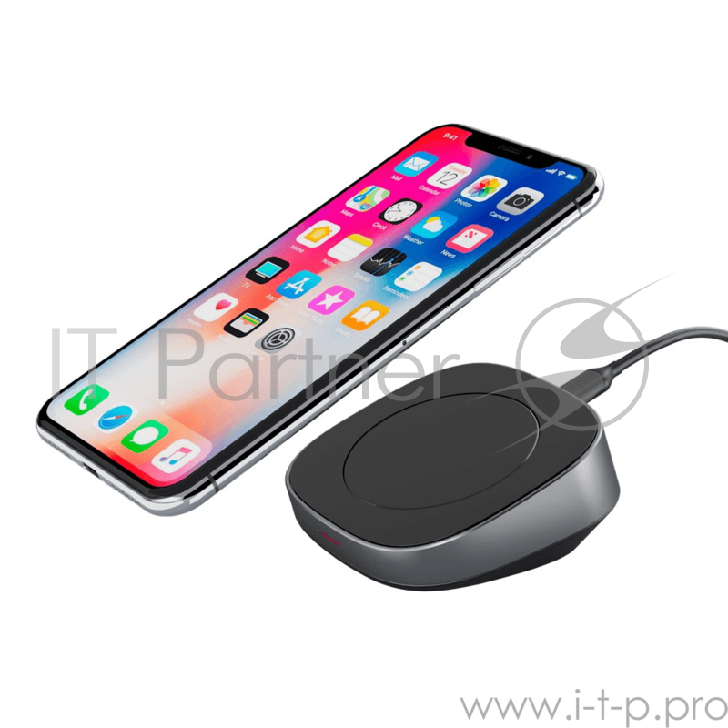 Зарядное устройство Deppa Беспроводное ЗУ Qi Fast Charger 15W, Apple 7.5W, стандарт Qi, черный/графит, Deppa