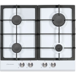 Встраиваемые газовые панели Газовая варочная поверхность, Металл, Ширина 60 см , 4 конфорки «SABAF» (Италия): 1 конфорка повышенной мощности (3000 Вт), 2 стандартные конфорки (1750 Вт), 1 экономичная конфорка (1000 Вт), Автоподжиг, составные чугунные