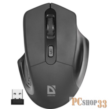 Мышь Defender Datum MB-345 черный 52345 {Беспроводная оптическая мышь, 4 кнопки, 800-1600 dpi}