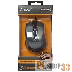 Мышь A4Tech N-500F V-TRACK (серый глянец/черный) USB, 3+1 кл.-кн.,провод.мышь 641866