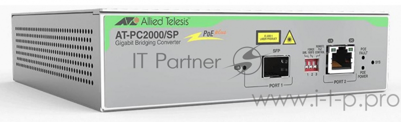 Медиаконвертер Allied Telesis AT-PC2000/SP-60 2xGbit Speed/Media Conver Swi PoE 1000T POE+ 1000X(SFP)
