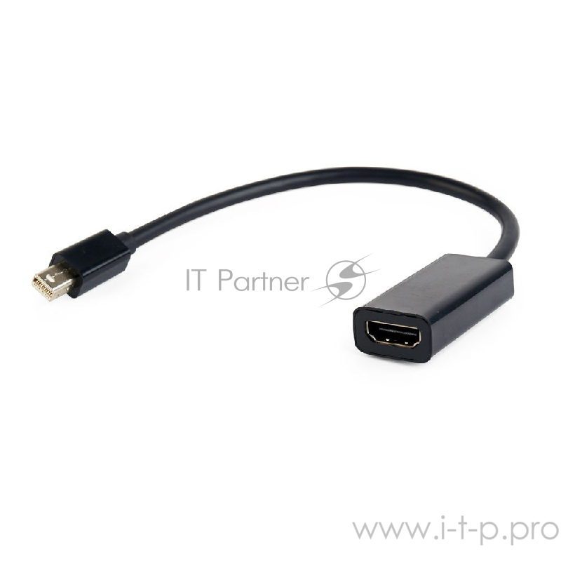 Переходник Cablexpert Переходник miniDisplayPort - HDMI, 20M/19F, кабель 15см, черный, пакет (A-mDPM-HDMIF-02)