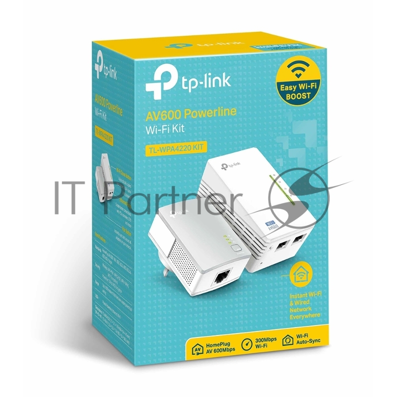 Сетевое оборудование TP-Link TL-WPA4220KIT Комплект адаптеров Powerline стандарта AV500 с функцией усилителя беспроводного сигнала до 300 Мбит/с