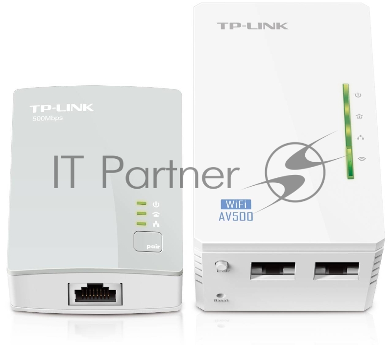 Сетевое оборудование TP-Link TL-WPA4220KIT Комплект адаптеров Powerline стандарта AV500 с функцией усилителя беспроводного сигнала до 300 Мбит/с