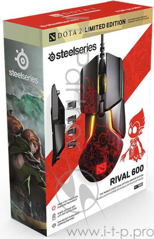 Мышь Steelseries Rival 600 Dota 2 Edition рисунок оптическая (12000dpi) USB (7but)