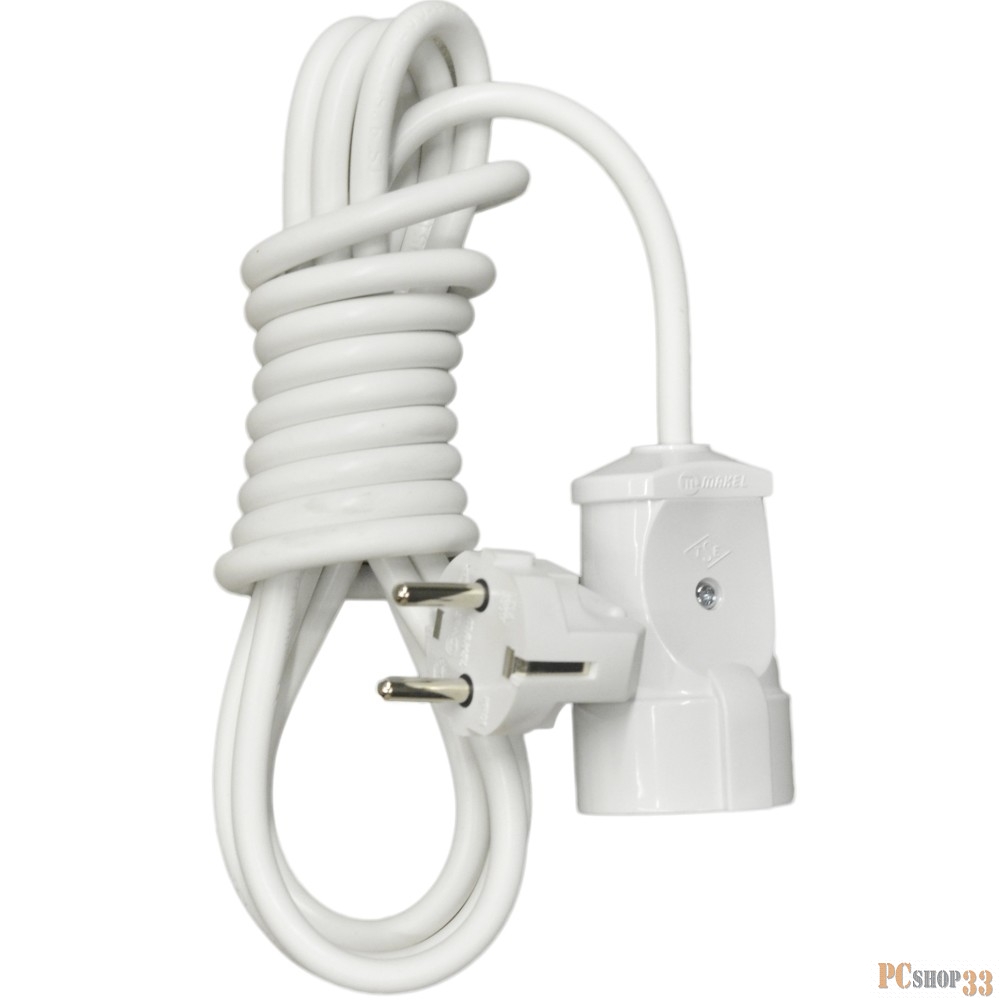 MAKEL 10017 Удлинитель 1 гн 10 м с/з бел