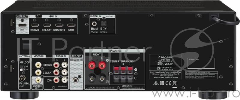 Ресивер AV Pioneer VSX-531-B 5.1 черный