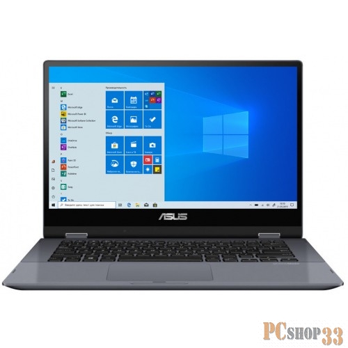 Ноутбук Asus TP412FA-EC111T i3-8145U (2.1)/4G/256G SSD/14.0FHD GL Touch/Int:Intel UHD 620/FPR/Win10 Star Grey, Metal