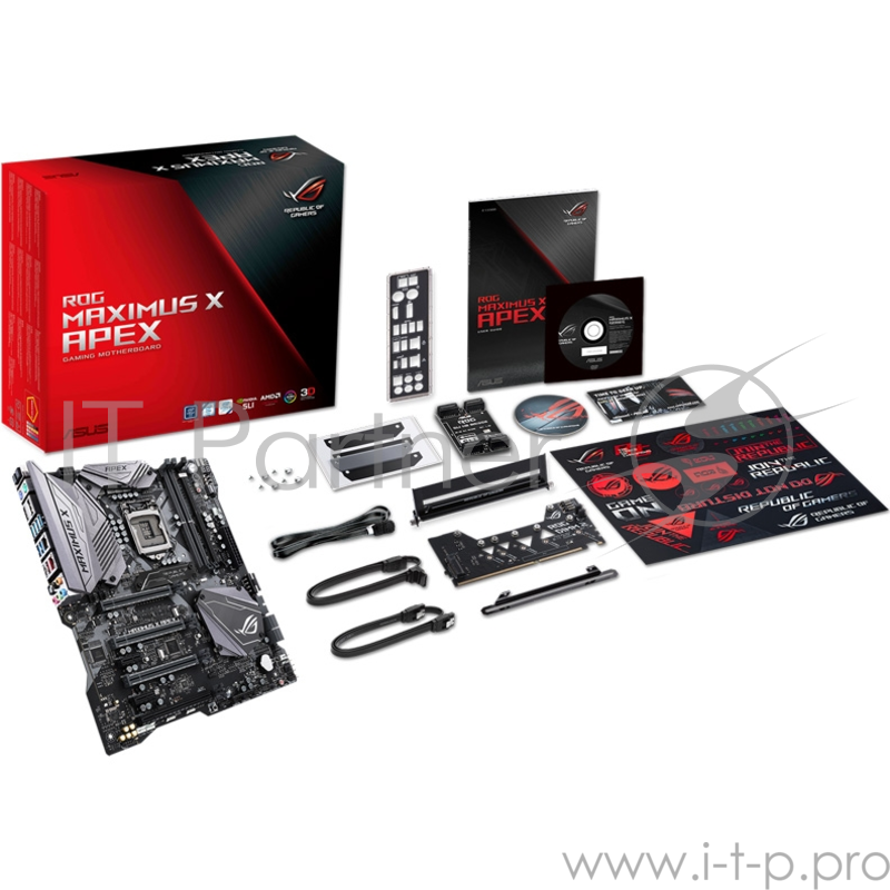 Мат. плата ASUS ROG MAXIMUS X APEX <S1151, iZ370, 2*DDR4, 4xPCI-E x16, 2xPCI-E x1 SATA3, Vlan, HDMI, DP, 2xUSB3.1, EATX, Retail>