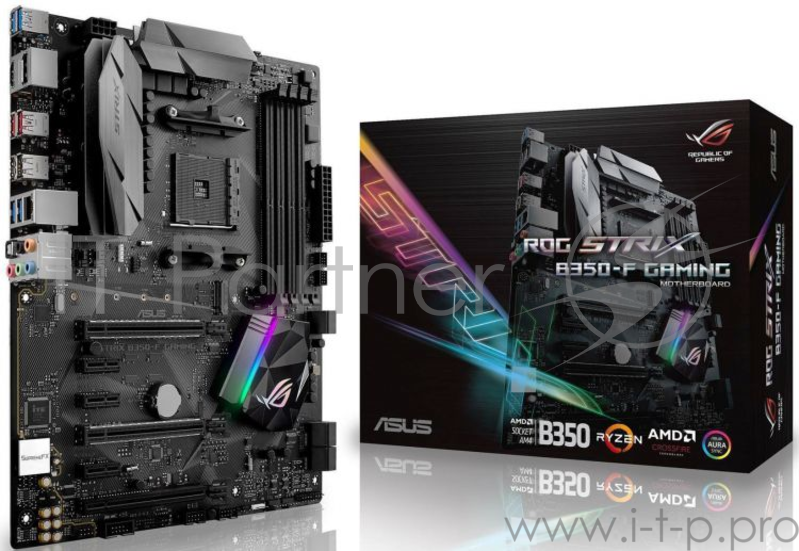 Материнская плата Asus ROG STRIX B350-F GAMING Soc-AM4 AMD B350 4xDDR4 ATX AC`97 8ch(7.1) GbLAN RAID+HDMI+DP
