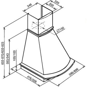 Вытяжка Kuppersberg Настенная вытяжка, ширина 90 см, отвод/рециркуляция, 650 м3/час, электронное управление, 3 скорости,галогеновое освещение 2х20 Вт, таймер, анодированный алюминиевый жироулавливающий фильтр, угольный фильтр С6С (опция), 42-58 дБ, ц