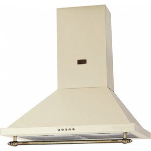 Купольная вытяжка Korting KHC 6750 RB Ширина 60 см, Античный белый + кант, выполненный из натурального дерева, цает кнопок - бронза, Мощность: 750 м3/ч, Уровень шума: 54 дБ, 3 режима, Механическое управление, Алюминиевые жировые фильтры, 2 галогенов