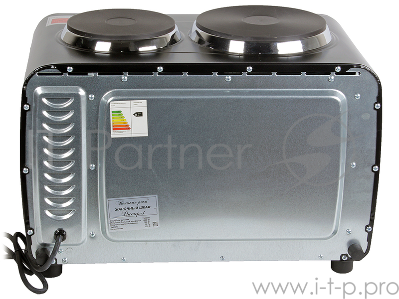 Мини-печь Великие реки Днепр-1, черный, 3200 Вт, 30 л, 2 конфорки