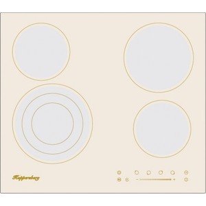 Электрическая варочная поверхность Kuppersberg Электрическая, Электрическая независимая варочная поверхность стеклокерамическая, ширина 60 см, 4 зоны ускоренного нагрева HI-Light, 1 зона с тройным расширением, сенсорное управление + слайдер, 5 цифро