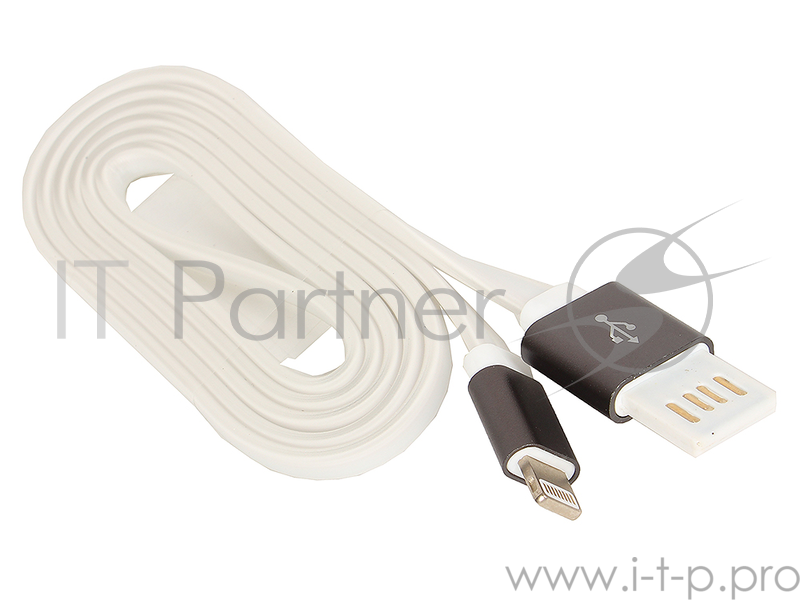 Кабель Gembird Кабель USB 2.0 Cablexpert CC-ApUSBgy1m, AM/Lightning 8P, 1м, силиконовый шнур, разъемы темно-серый металлик, пакет