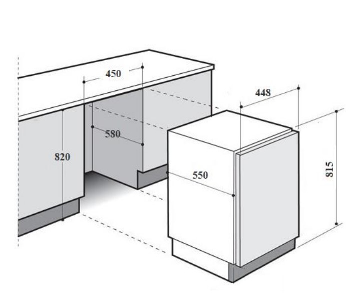 Встраиваемая посудомоечная машина MONSHER Встраиваемая узкая посудомоечная машина, 9 комплектов, 4 программы, A++, 69 дБ