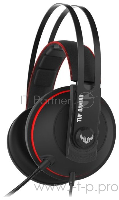 Игровые наушники ASUS TUF Gaming H7 Core чёрно-красные (53 мм, неодимовые магниты, 32 Ом, 20~20000 Гц, микрофон, USB, PC, Mac, PS4, Nintendo Switch, Xbox One, 90YH01QR-B1UA00)