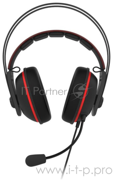 Игровые наушники ASUS TUF Gaming H7 Core чёрно-красные (53 мм, неодимовые магниты, 32 Ом, 20~20000 Гц, микрофон, USB, PC, Mac, PS4, Nintendo Switch, Xbox One, 90YH01QR-B1UA00)