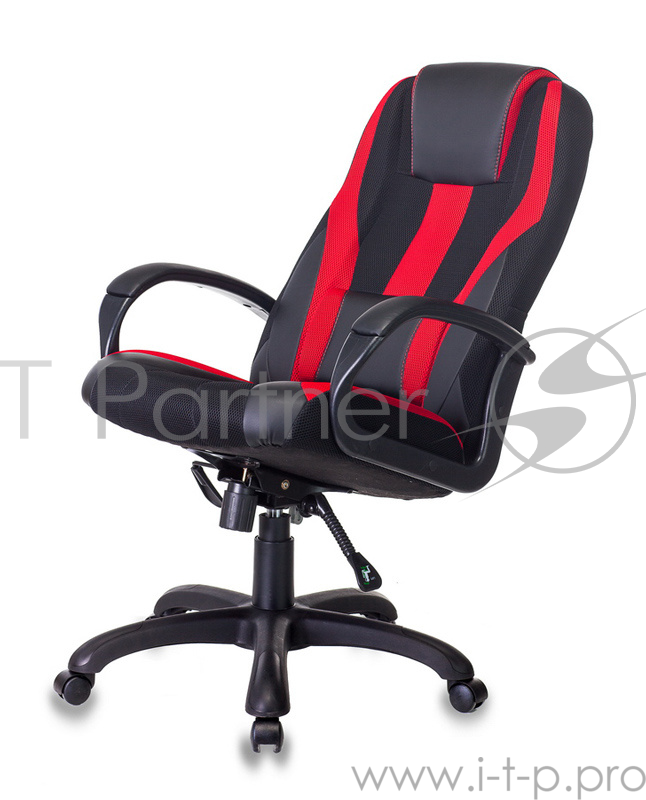 Кресло игровое Бюрократ VIKING-9/BL+RED черный/красный искусст.кожа/ткань