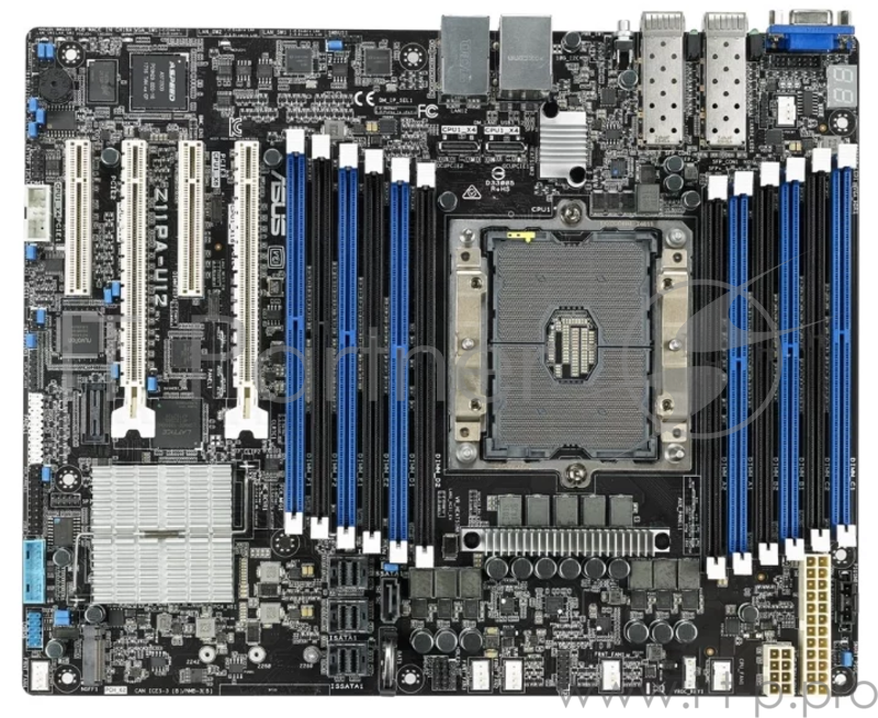 Серверная системная плата MB ASUS Z11PA-U12/10G-2S Intel C622, LGA 3647, 12*DIMM slots (up to 1536Gb DDR4 2666/2400MHz), 2*PCI-Ex16, 2*PCI-Ex8, 13*SATA 6Gb/s (12 by 3 mini-SAS HD), 2*Intel I210AT + 1*Management Port + 2*10Gb SFP+ ports (Intel X722),