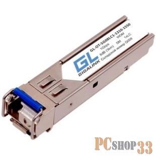 Модуль SFP GIGALINK GL-OT-SG08LC1-1550-1310-D, WDM, 1Гбит/c, одно волокно SM, LC, Tx:1550/Rx:1310 нм, DDM, 8 дБ (до 3 км)