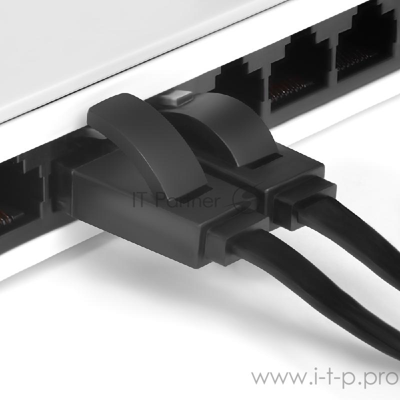 Патч-корд Greenconnect плоский прямой PROF 0.15m UTP медь, кат.6, черный, позолоченные контакты, 30 AWG, Premium ethernet high speed 10 Гбит/с, RJ45, T568B (GCR-LNC616-0.15m)