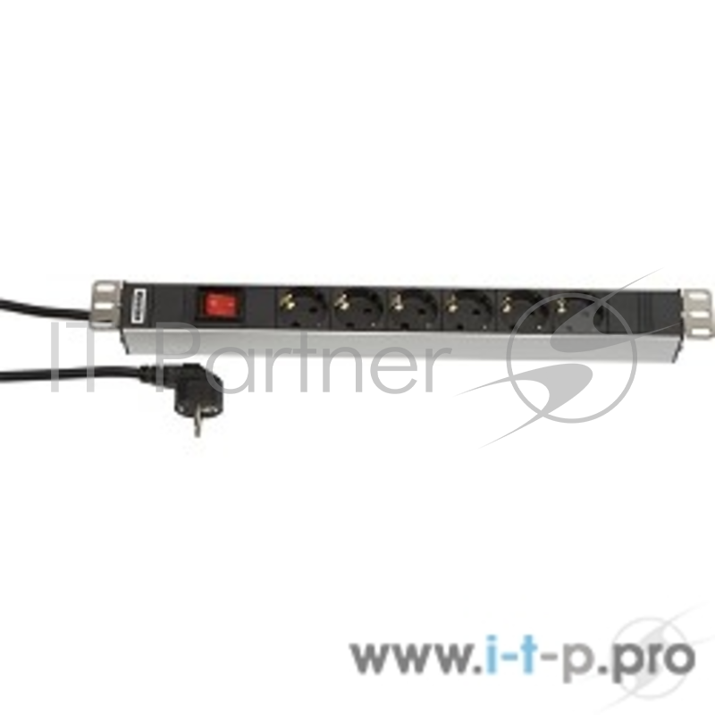 Монтажное оборудование Hyperline SHT19-6SH-S-2.5EU Блок евророзеток для 19