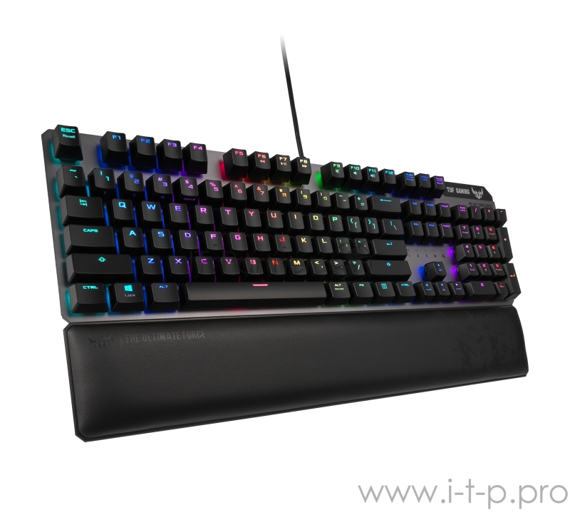 Игровая клавиатура ASUS TUF Gaming K7 чёрная (TUF Linear Optical-Mech switch, подставка под запястья, RGB подсветка, IP56, USB, 90MP0191-B0RA00)