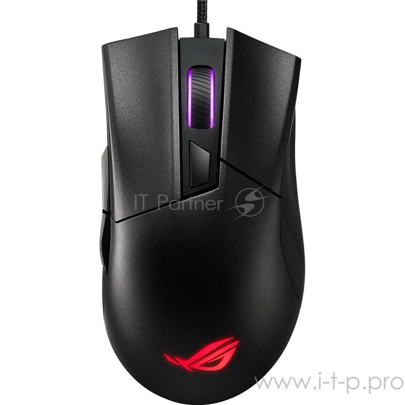Игровая мышь ASUS ROG Gladius II Core (RGB LED, 6 кнопок, PAW3327, 6200 dpi, black, USB, 90MP01D0-B0UA00)