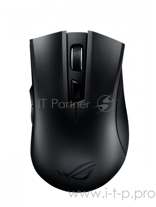 Беспроводная Игровая мышь ASUS ROG Strix Carry чёрная (2.4GHz/Bluetooth, 6 кнопок, Omron, 7200 dpi, USB, чехол, 2 х АА, 90MP01B0-B0UA00)