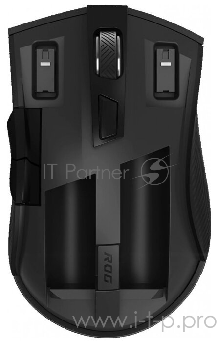 Беспроводная Игровая мышь ASUS ROG Strix Carry чёрная (2.4GHz/Bluetooth, 6 кнопок, Omron, 7200 dpi, USB, чехол, 2 х АА, 90MP01B0-B0UA00)