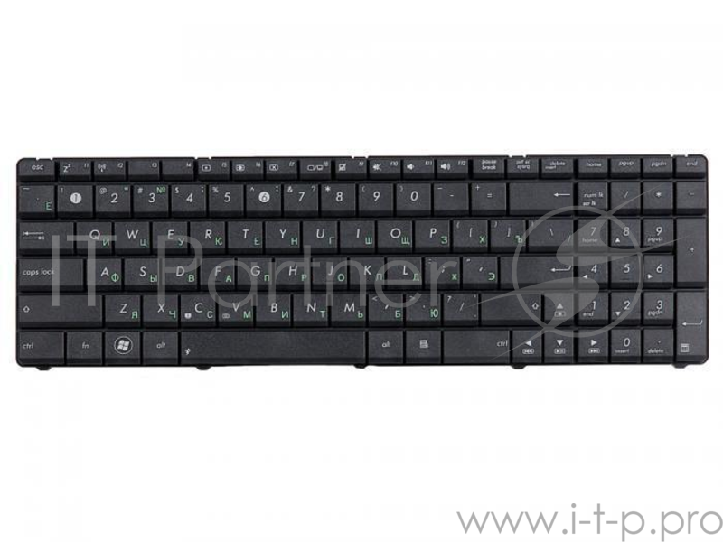 Клавиатура для ноутбука Asus K53Br, K53By, K53Ta, K53Tk, K53U, K53Z, K73Br, K73By, K73Ta, K73Tk, X53U, черная, гор. Enter