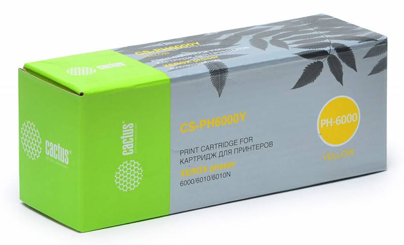 Расходные материалы CACTUS 106R01633 Картридж CACTUS (CS-PH6000Y) для Xerox Phaser 6000/6010,желтый, 1000 стр.