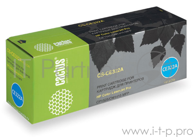 Расходные материалы CACTUS CE322A Картридж (CS-CE322A) для LaserJet CP1525 , желтый, 1300 стр.