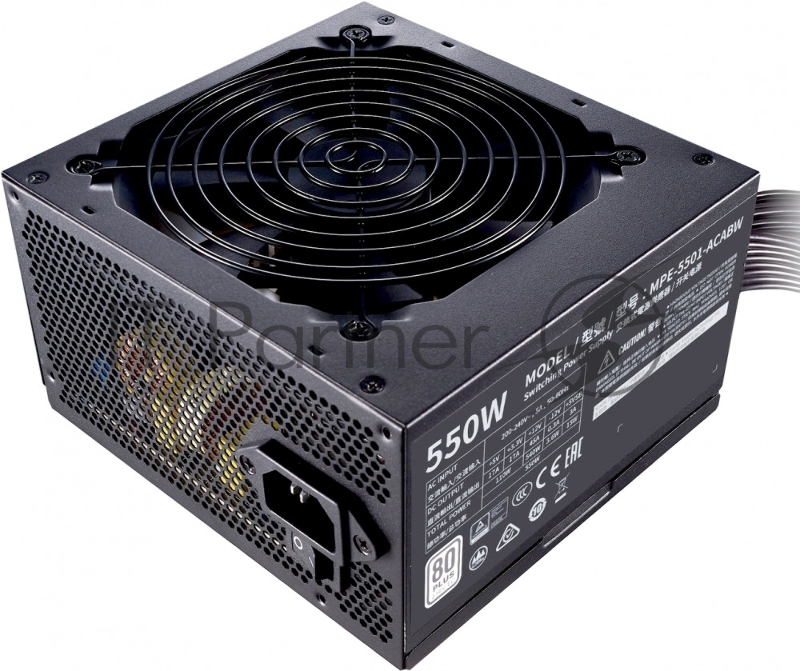 Блок питания 550 Ватт Power Supply Cooler Master MWE White, 550W, ATX, 120mm, 6xSATA, 2xPCI-E(6+2), APFC, 80+ White