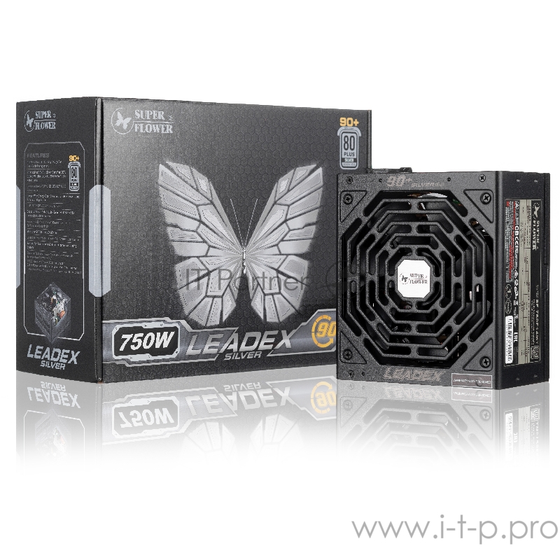 блок питания 750 Ватт Super Flower Power Supply Leadex Silver, 750W, ATX, 135mm, 9xSATA, 4xPCI-E(6+2), APFC, 80+ Silver, Full Modular