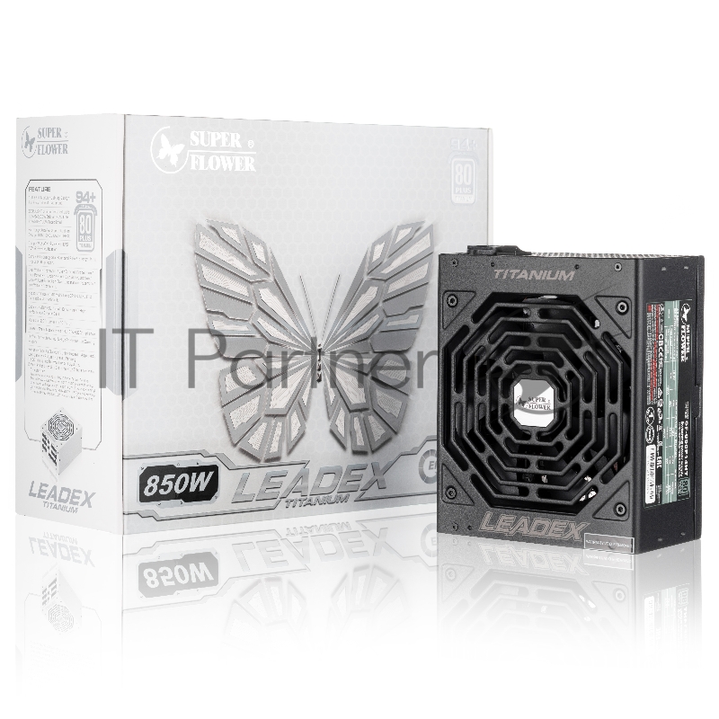 блок питания 850 Ватт Super Flower Power Supply Leadex Titanium, 850W, ATX, 140mm, 10xSATA, 4xPCI-E(6+2), 2xPCI-E(6), APFC, 80+ Titanium, Full Modular