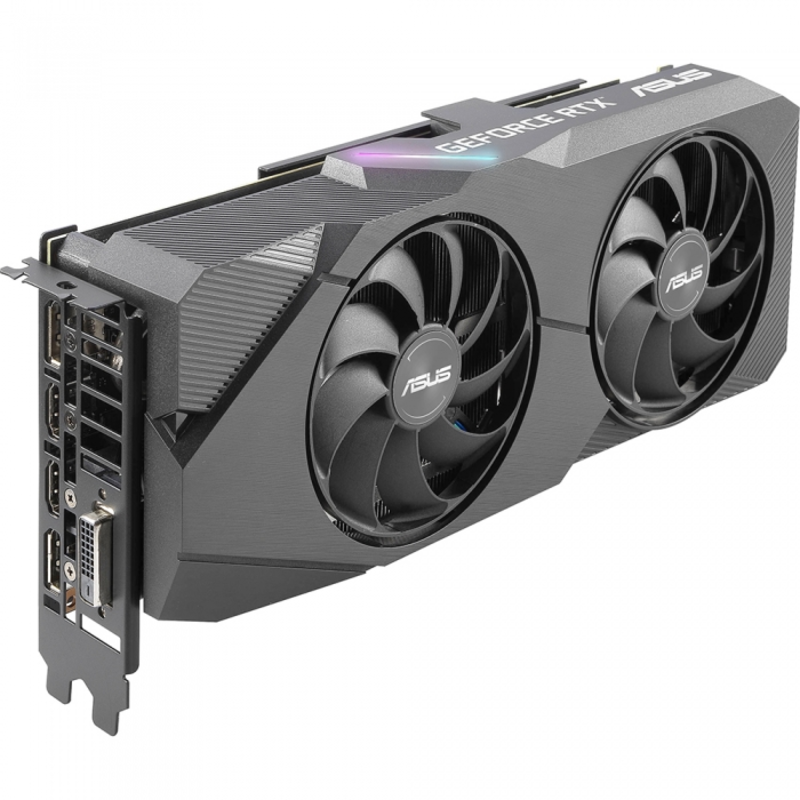 Видеокарта ASUS DUAL-RTX2060S-8G-EVO // RTX2060S,HDMI*2,DP*2,DVI*1,8GD6 90YV0DF2-M0NA00