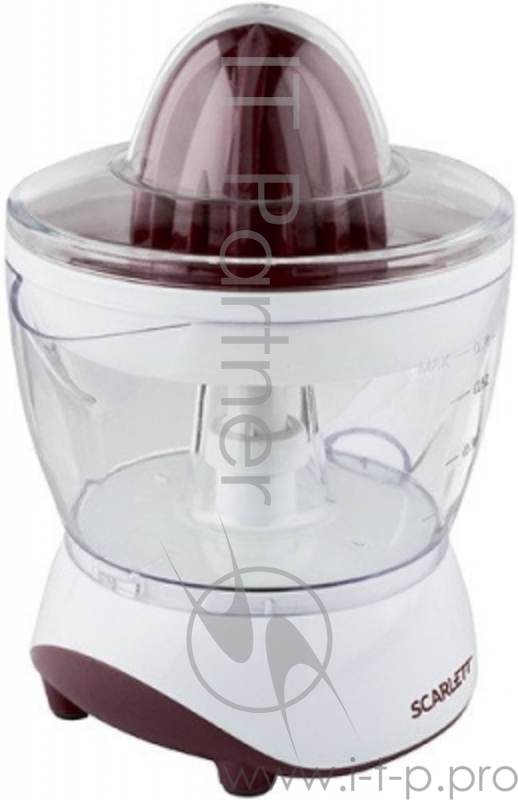 Соковыжималка цитрусовая Scarlett SC-JE50C06 25Вт рез.сок.:700мл. белый/коричневый