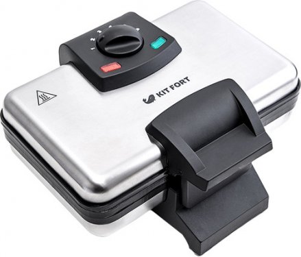 Вафельница Kitfort KT-1606 1000Вт серебристый/черный
