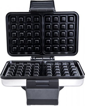 Вафельница Kitfort KT-1606 1000Вт серебристый/черный