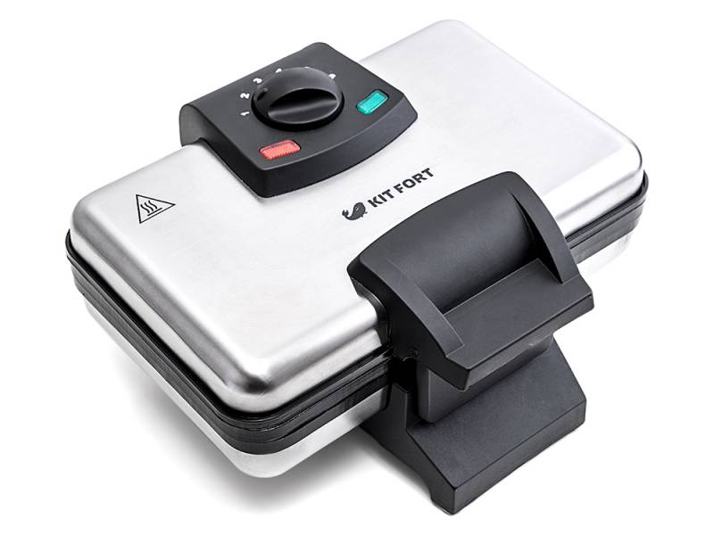 Вафельница Kitfort KT-1606 1000Вт серебристый/черный
