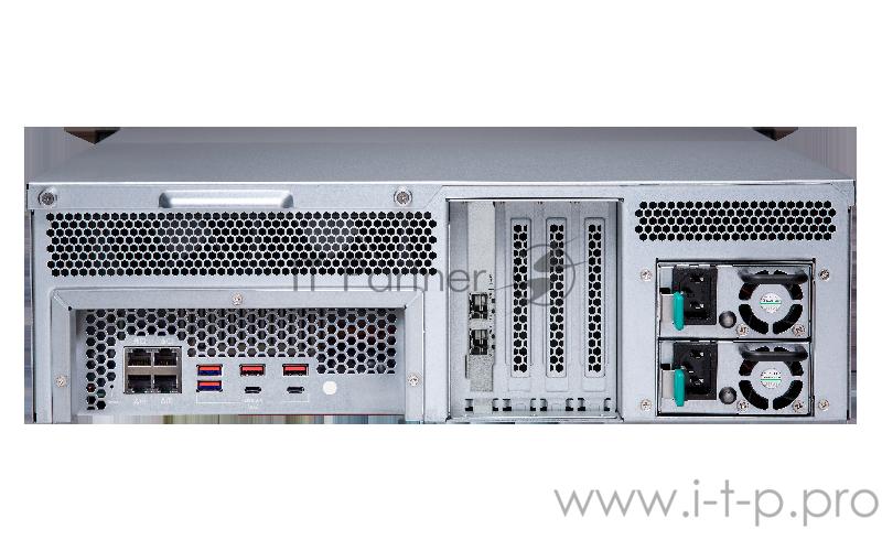 Сетевое хранилище без дисков SMB QNAP TS-1683XU-RP-E2124-16G 16-Bay NAS (16x 2.5/3.5 SATA HDD/SSD), Intel Xeon E-2124 4-core 3.3 GHz (up to 4.3 GHz), 16 GB DDR4 ECC RAM (2 x 8GB) up to 64 GB ( 4 x 16 GB), 4x GbE LAN, 2 x 10GbE SFP+, rackmount 3U, 2x