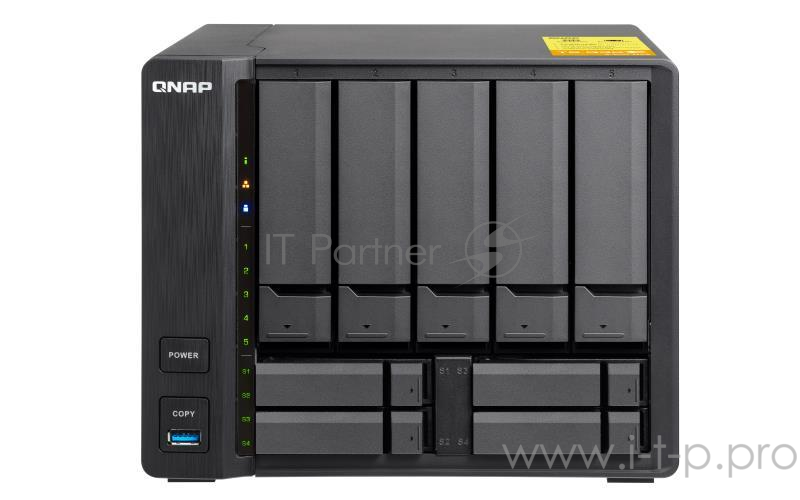 Сетевое хранилище без дисков channel QNAP TS-932X-2G 9-Bay NAS, AL324 64-bit 4-core 1.7GHz, 8GB DDR4 2400 (1 x 8 GB) up to 16 GB (1 x 16 GB), 5 x 3.5 and 4 x 2.5 drive slots, 2 x 10GbE SFP+ LAN, 2 x GbE