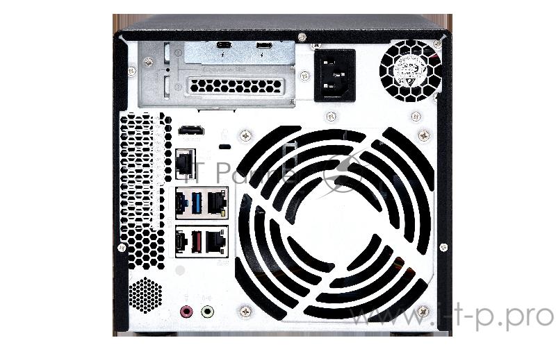 Сетевое хранилище без дисков SMB QNAP TVS-472XT-PT-4G 4-Bay NAS, Intel Pentium Gold G5400T 2-core 3.1 GHz processor, 4GB DDR4 RAM (max 32GB RAM), 4x 2.5/3.5 SATA HDD/SSD + 2x M.2 PCIe SSD slot, 2xGbE LAN, 1 x 10GBase-T, 2 x Thunderbolt 3 port