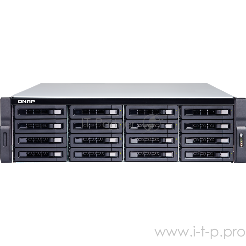 Сетевое хранилище без дисков SMB QNAP TVS-1672XU-RP-i3-8G 16-Bay NAS, Intel Core i3-8100 4-core 3.6 GHz Processor, 8 GB UDIMM DDR4 (2 x 4GB), 16x 2.5/3.5 SATA HDD/SSD, 4x GbE LAN, 2 x 10GbE SFP+, 2xPSU, rackmount 3U. W/o rail kit RAIL-A03-57
