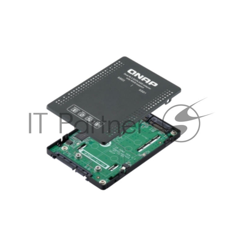 Адаптер QNAP QDA-A2MAR HDD/SSD drives adapter 2 x M.2 2280 SATA SSD -> 1 x SATA 2.5 , Transfer rate 6 Gb/s. Supports RAID 0, 1, JBOD. w/o HDD