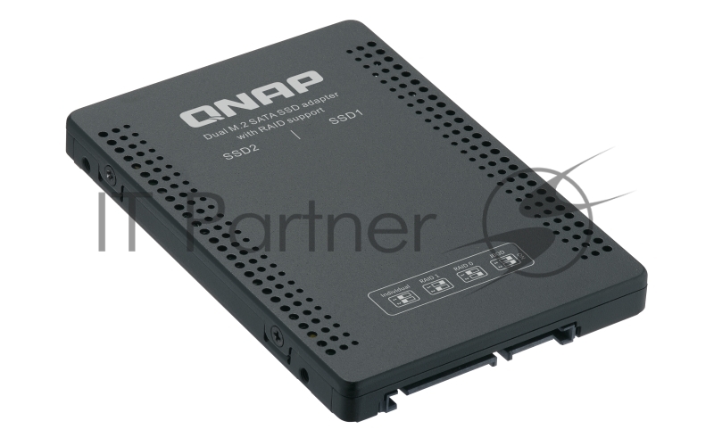 Адаптер QNAP QDA-A2MAR HDD/SSD drives adapter 2 x M.2 2280 SATA SSD -> 1 x SATA 2.5 , Transfer rate 6 Gb/s. Supports RAID 0, 1, JBOD. w/o HDD