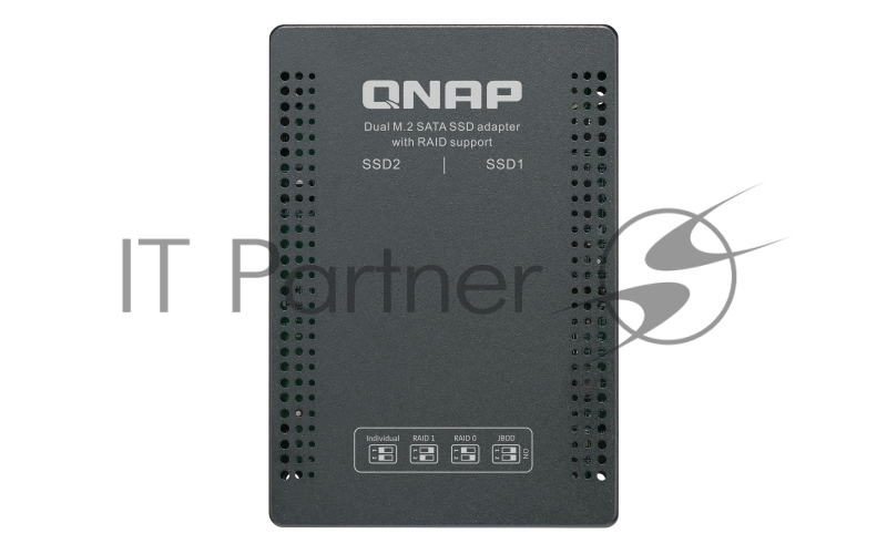 Адаптер QNAP QDA-A2MAR HDD/SSD drives adapter 2 x M.2 2280 SATA SSD -> 1 x SATA 2.5 , Transfer rate 6 Gb/s. Supports RAID 0, 1, JBOD. w/o HDD